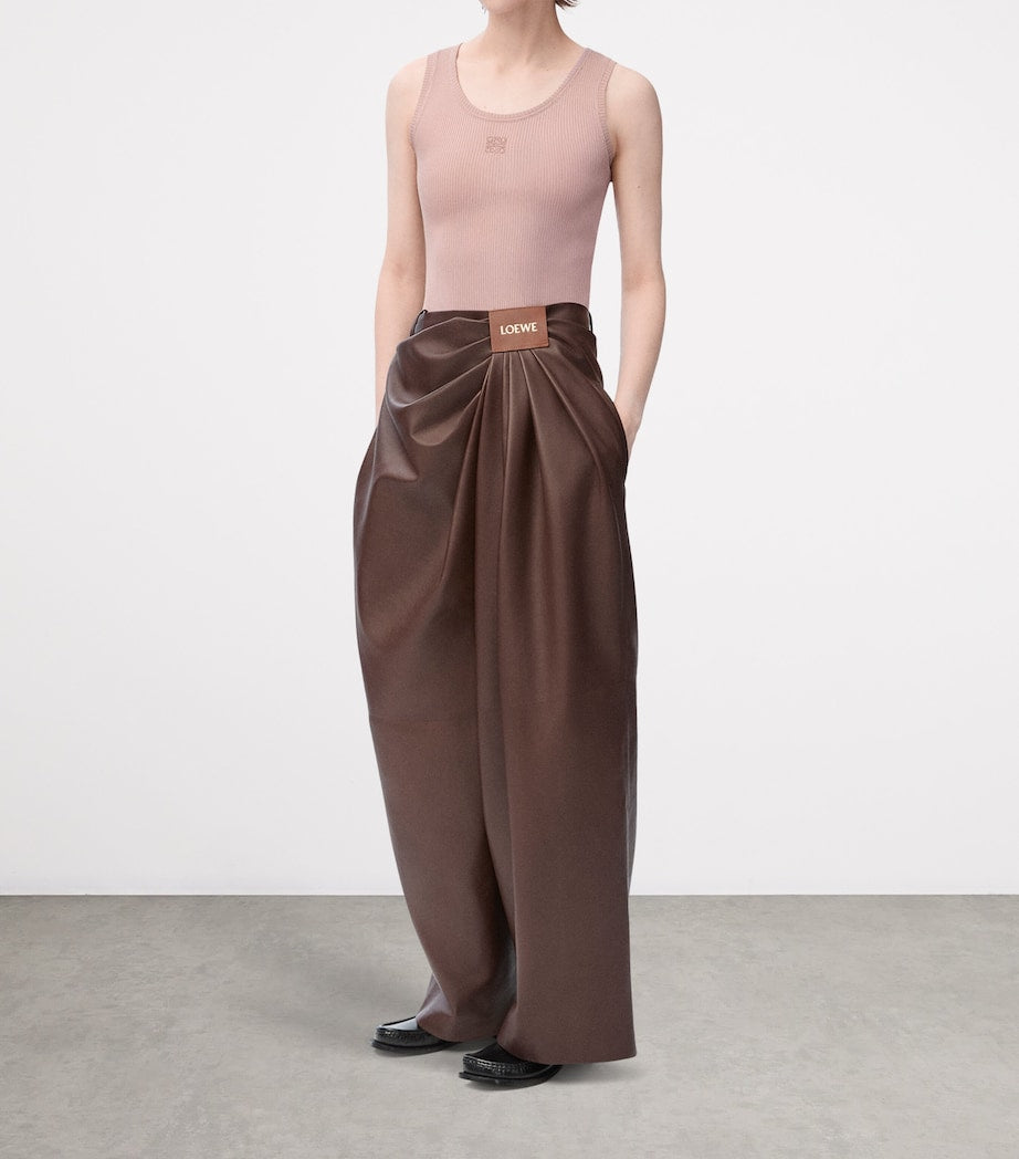 LOEWE Pink Silk-Blend Anagram Tank Top