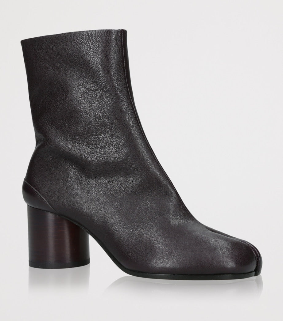 Maison Margiela Burgundy Leather Tabi Boots 60