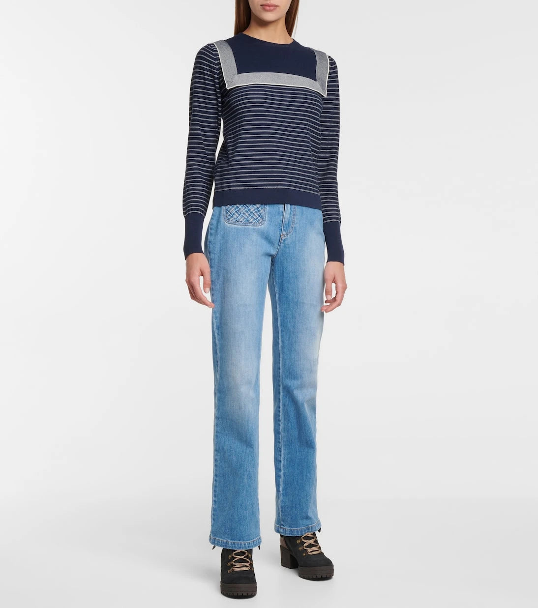 See By Chloé - جزمة هايكنغ "إيلين" من الجلد والشمواه