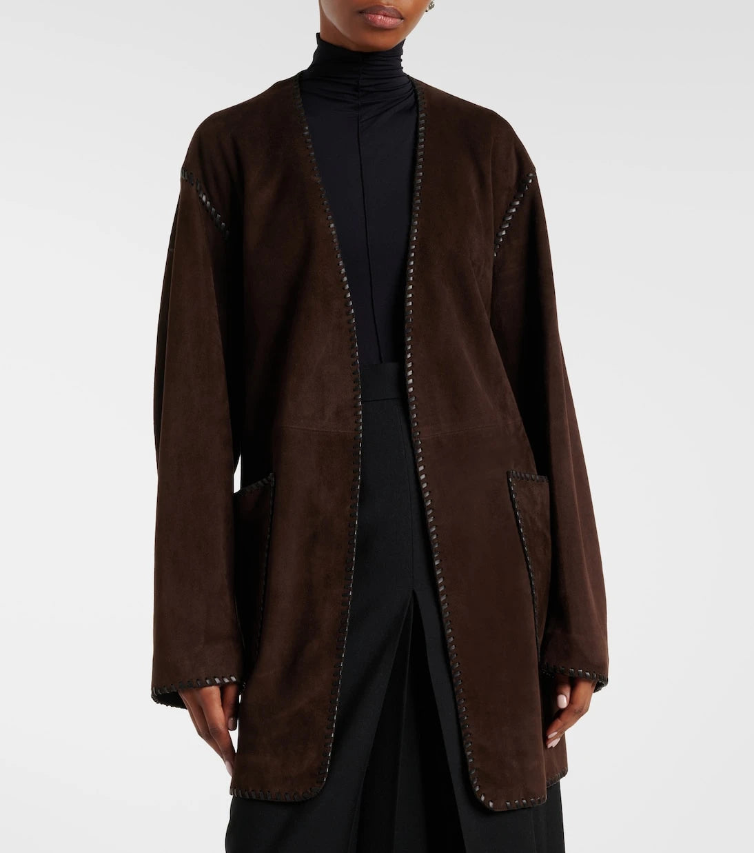 Nour Hammour - Anika suede wrap coat