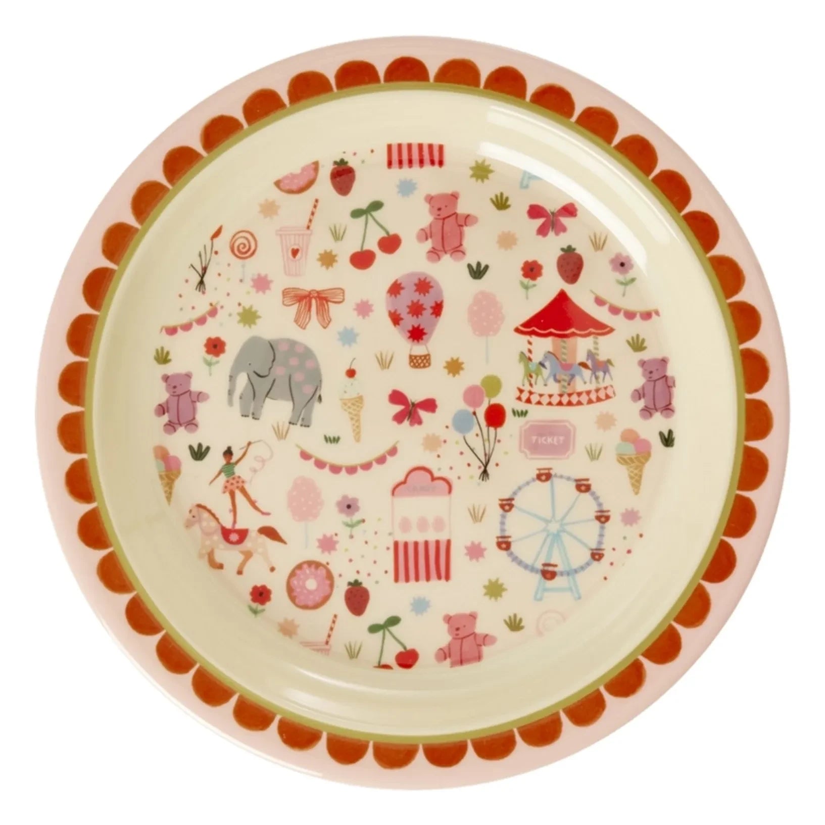 Rice - Fun Fair melamine plate | Pink