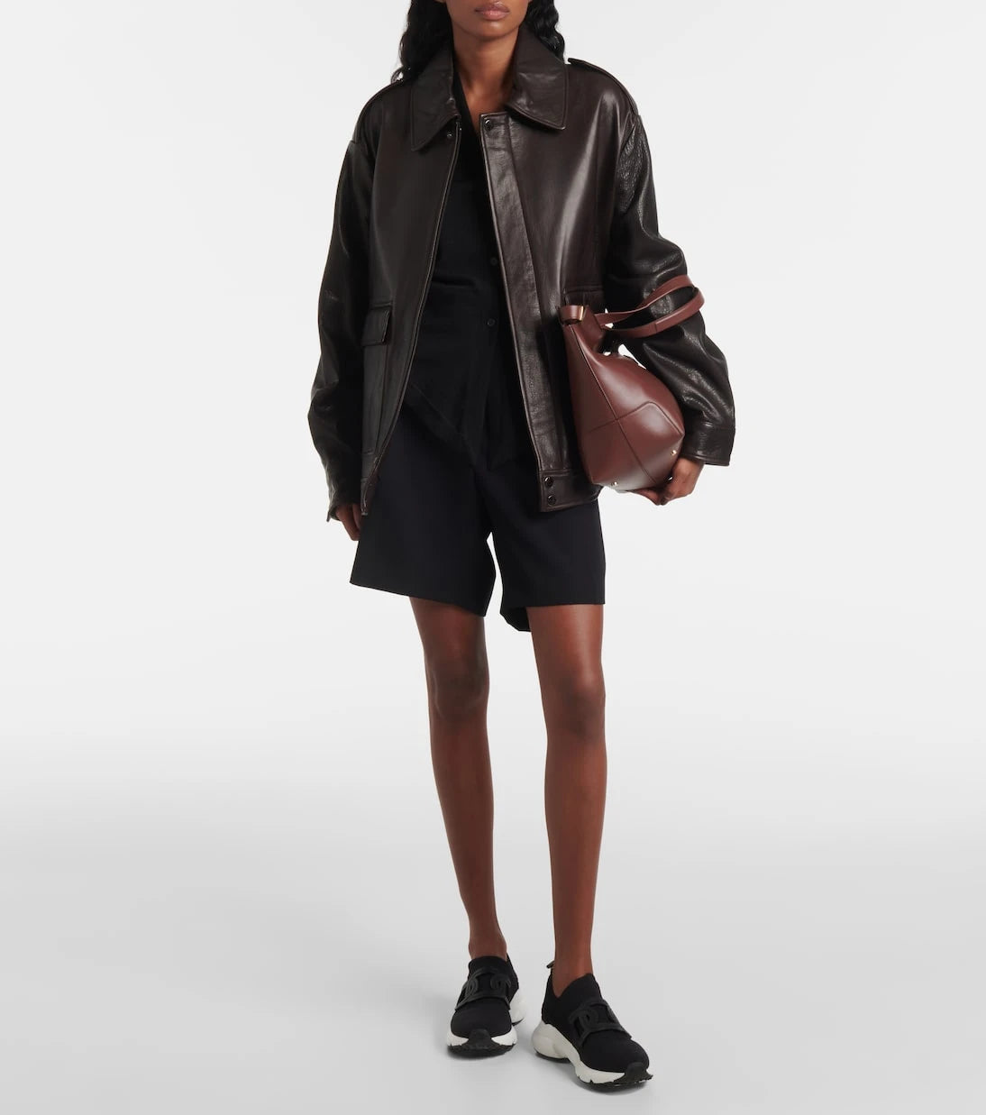 Tod's - Leather-trimmed knit sneakers