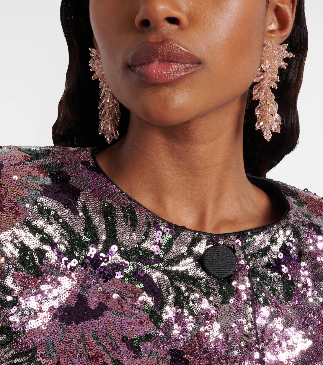 Self-Portrait - Crystal-embellished drop earrings