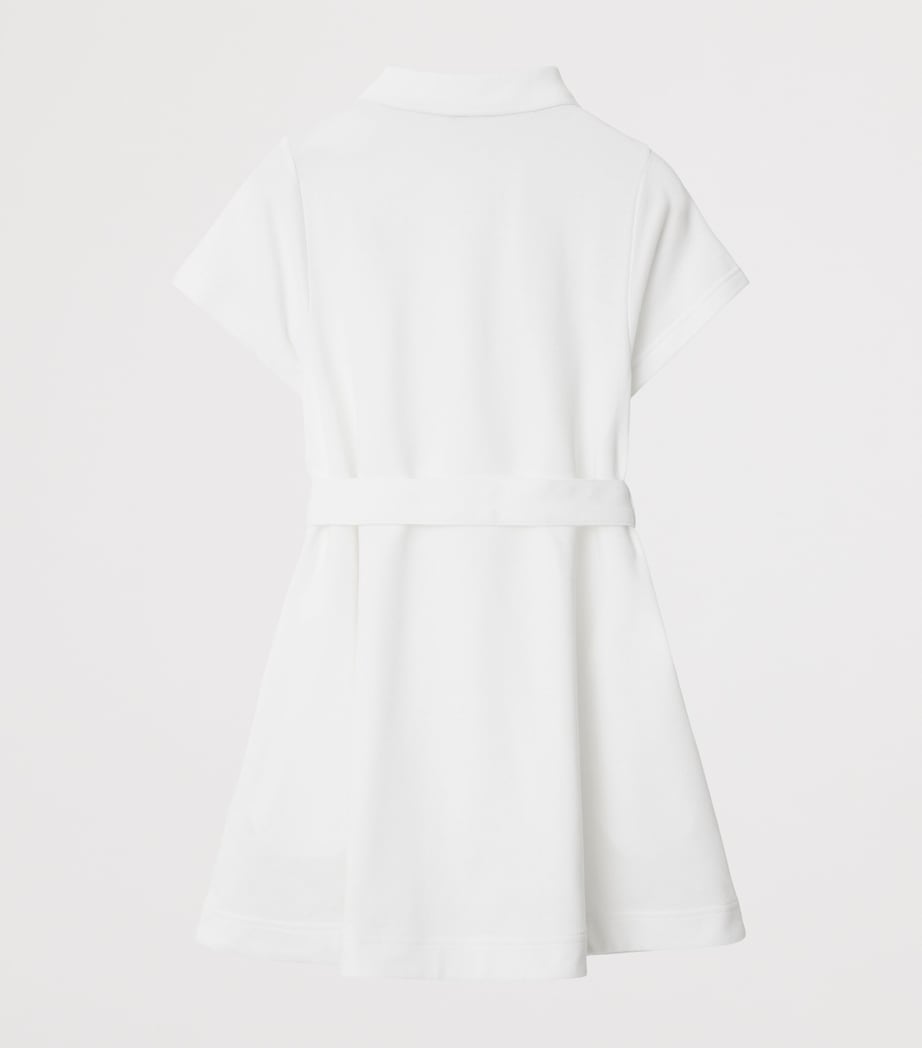 Burberry Kids White Cotton EKD Polo Dress (3-12 Years)