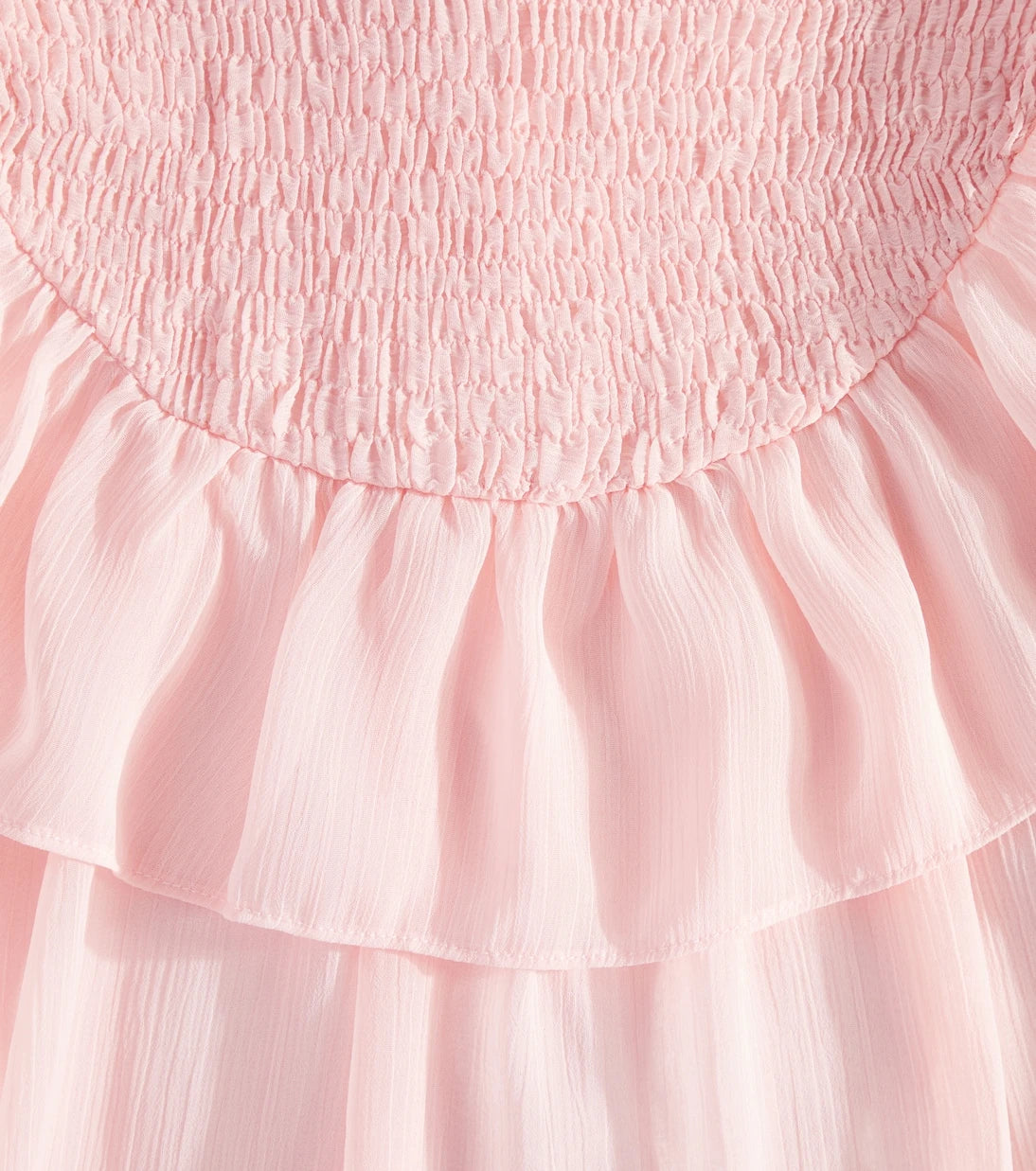 Patachou - Ruffled shirred chiffon dress