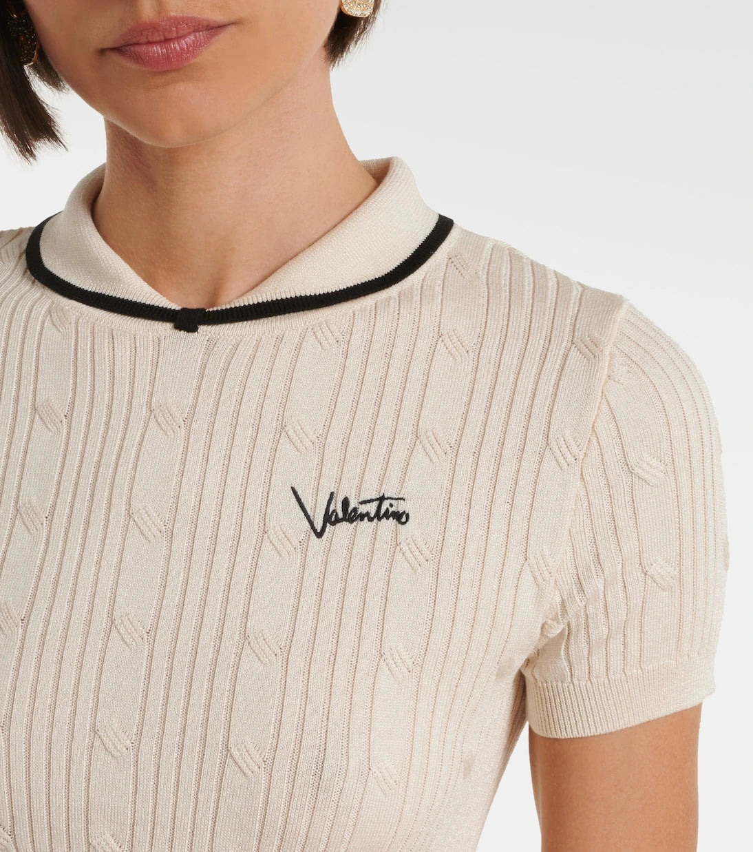 Valentino - Logo cotton-blend top