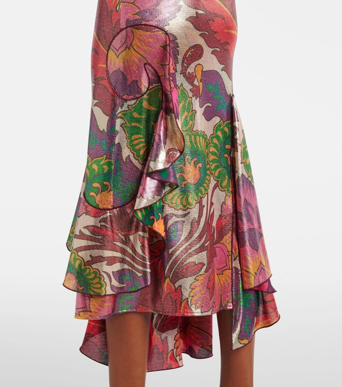 Etro - Printed satin maxi dress