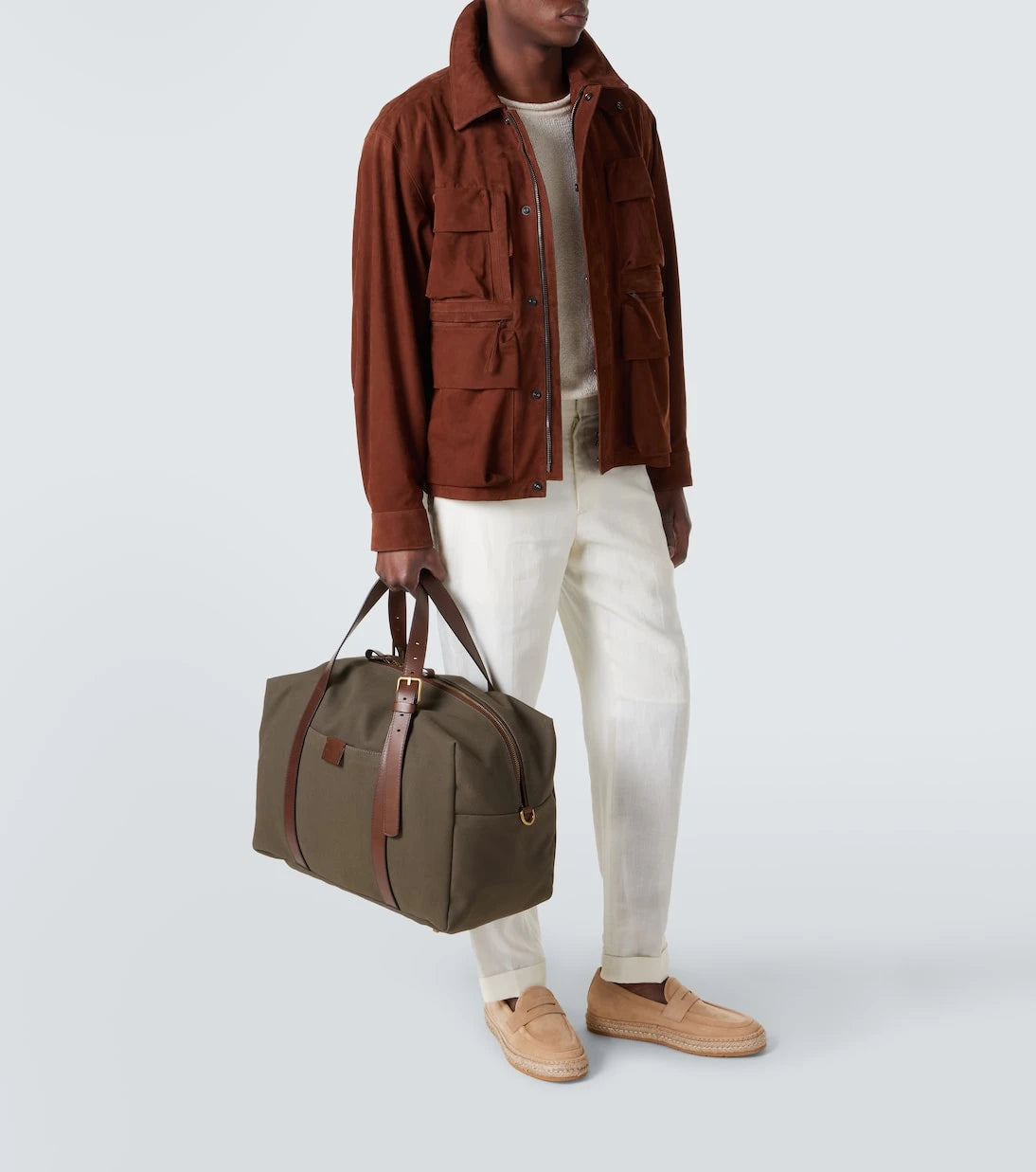 Giorgio Armani - Leather-trimmed canvas duffel bag