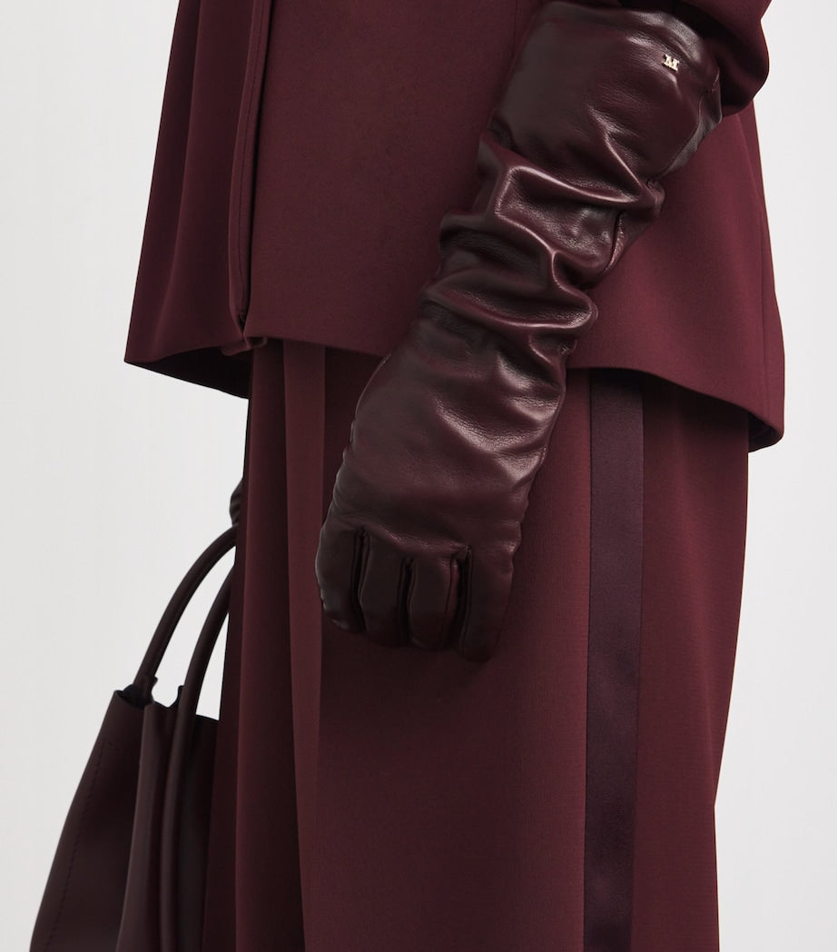 Red Cady Wide-Leg Trousers