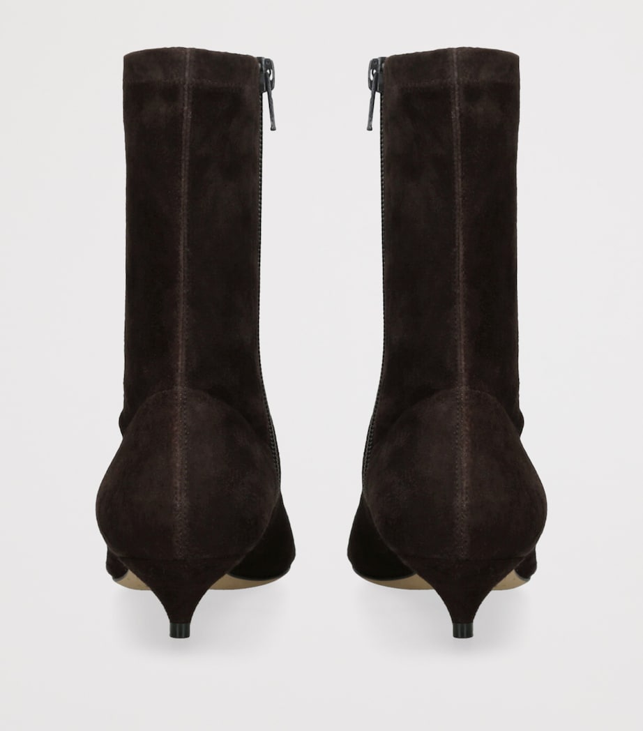 The Row Brown Liisa Suede Ankle Boots 35