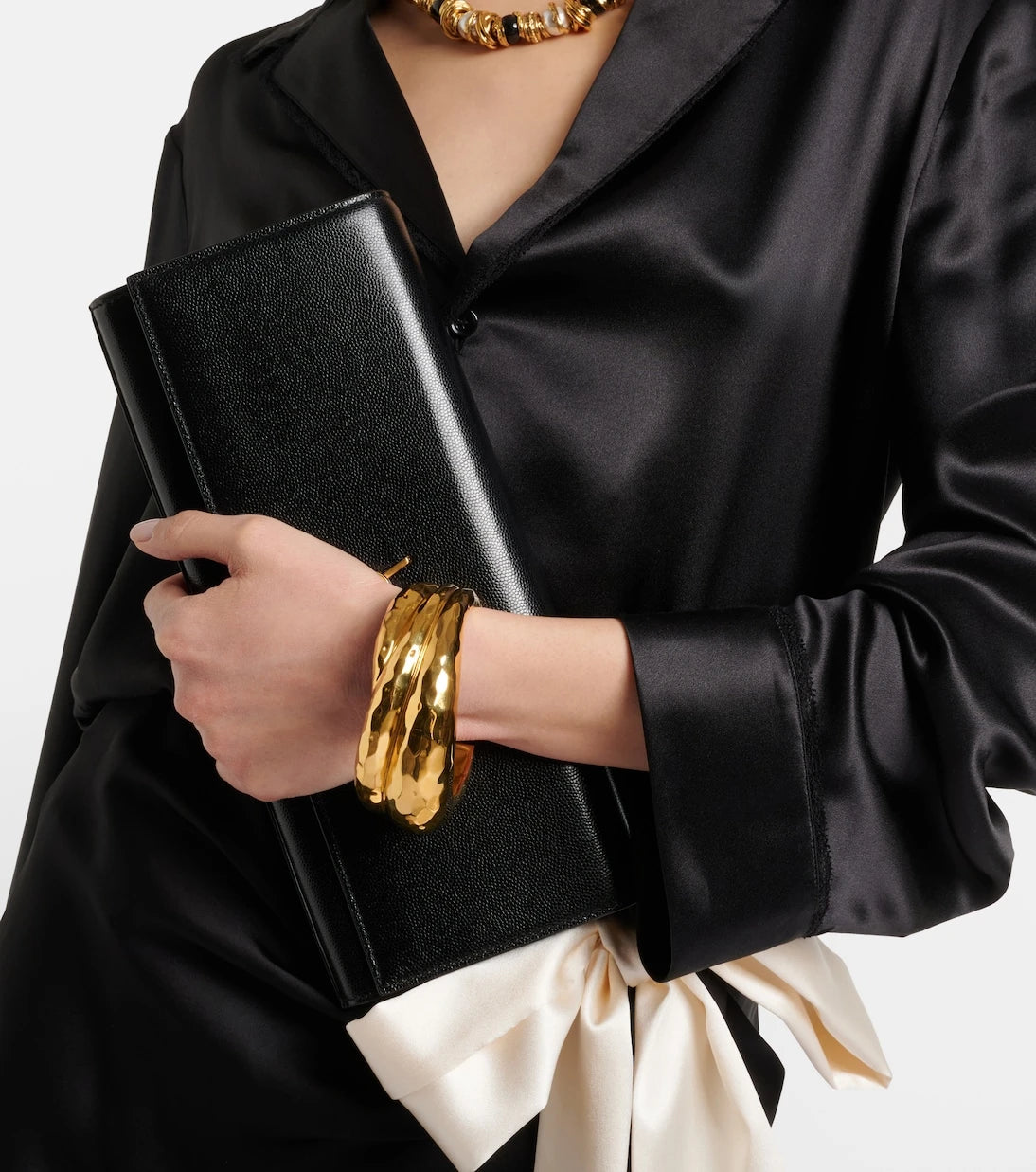 Saint Laurent - İç içe geçmiş kelepçe bileklik
