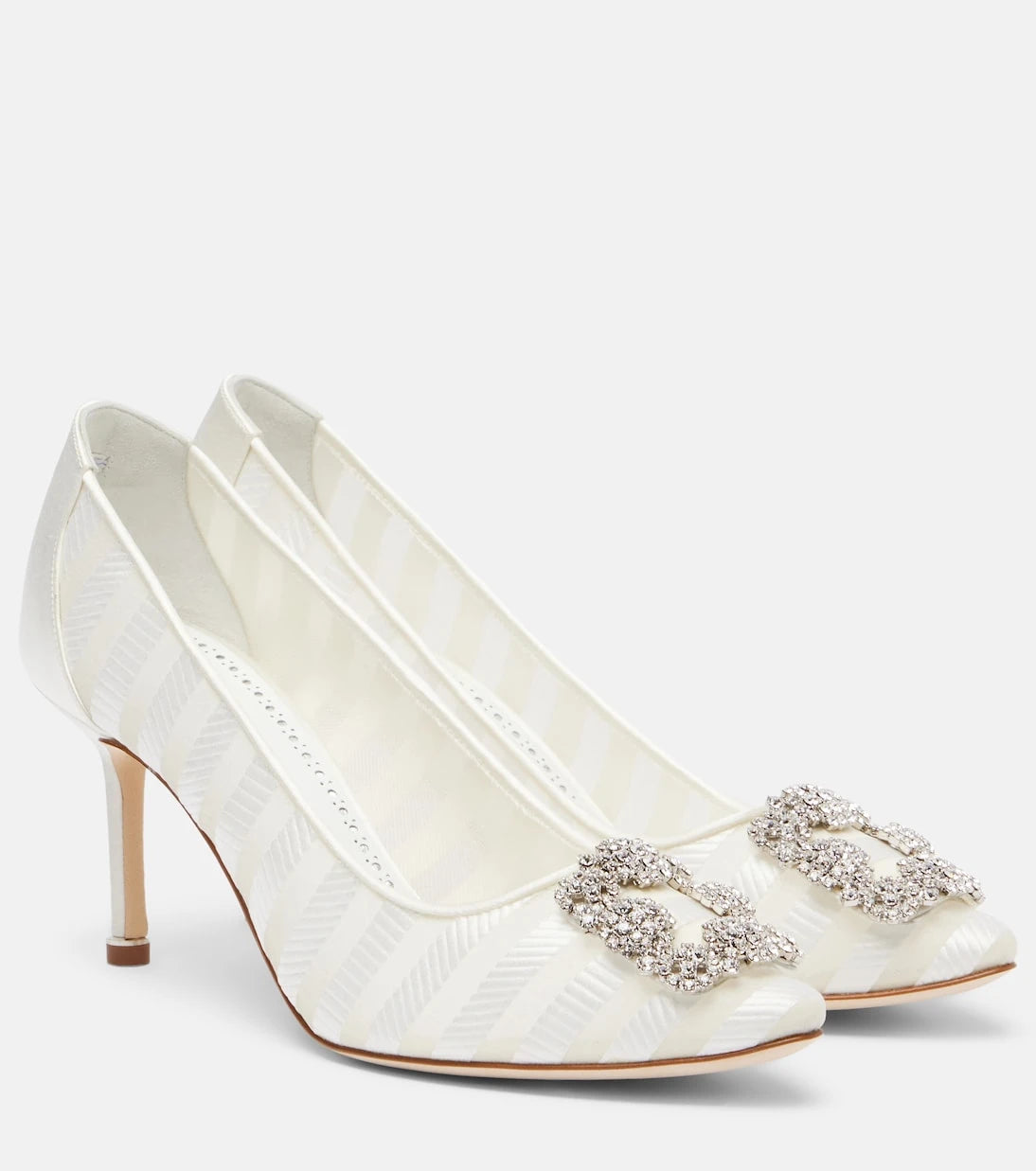 Manolo Blahnik - Hangisi embellished organza pumps