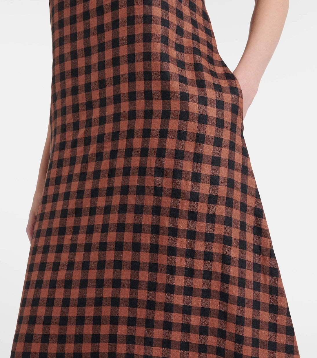 Asceno - Tallin gingham linen maxi dress