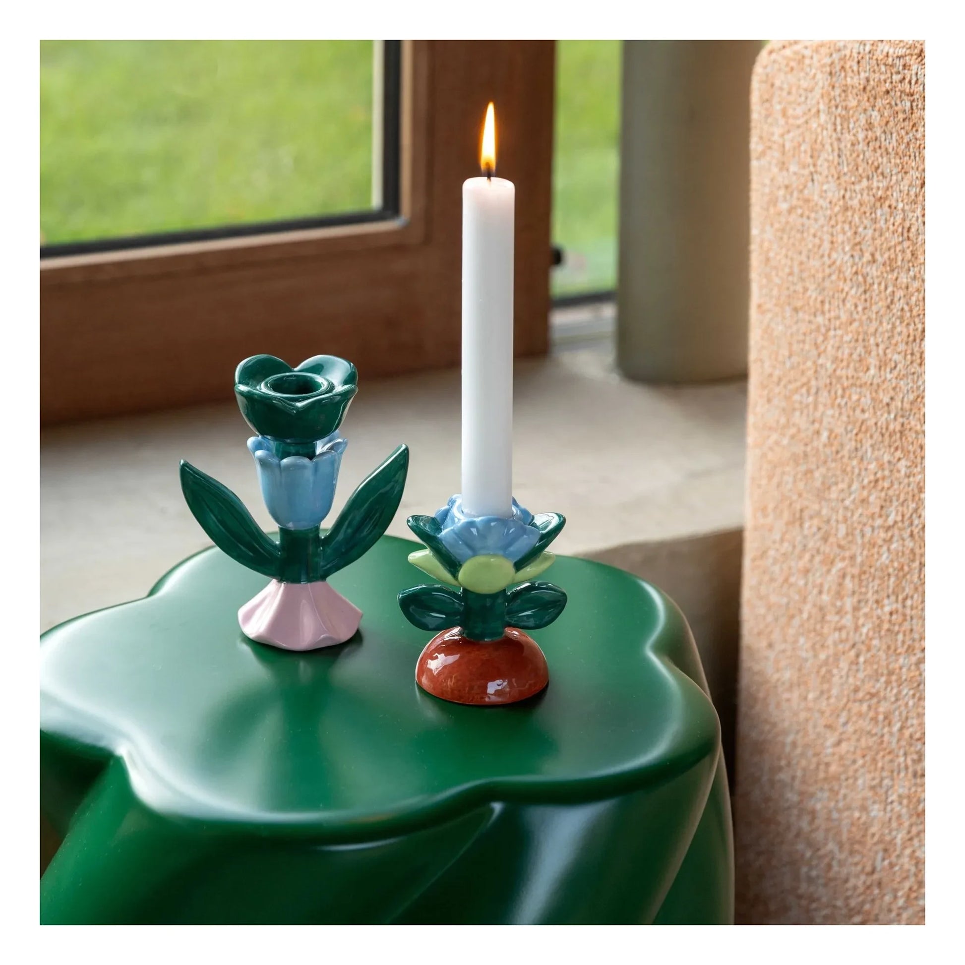 &Klevering - Blume flower candleholder | Green