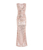 Rose Gold Sequinned V-Neck Gown