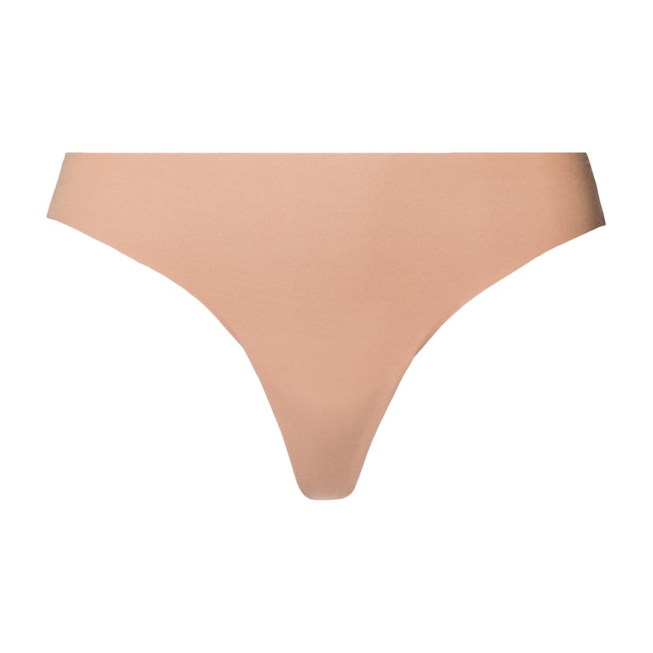 Hanro Beige Invisible Cotton Thong