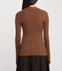 Johnstons Of Elgin Brown Superfine Cashmere V-Neck Cardigan