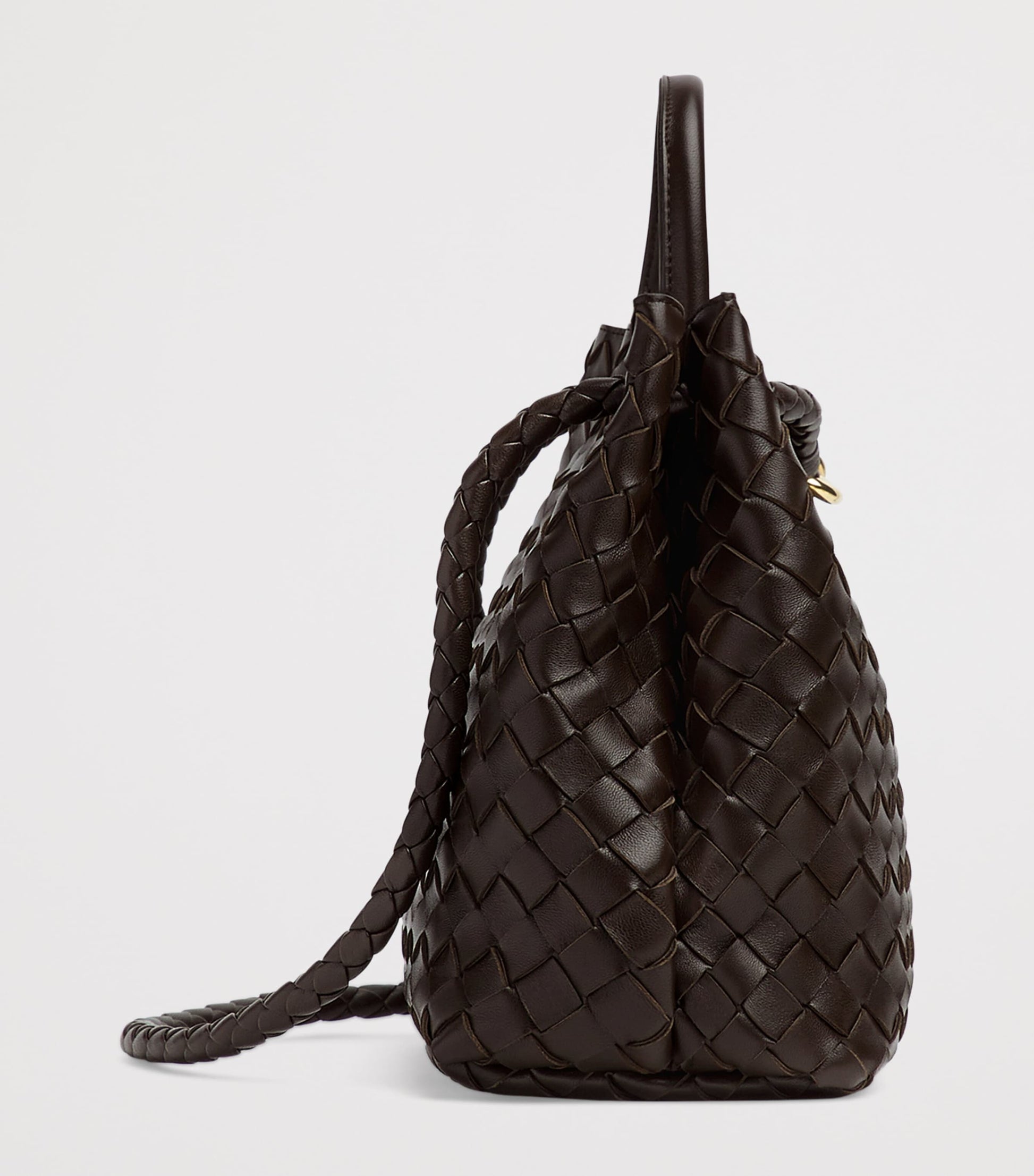 Bottega Veneta Grey Leather Andiamo Top-Handle Bag