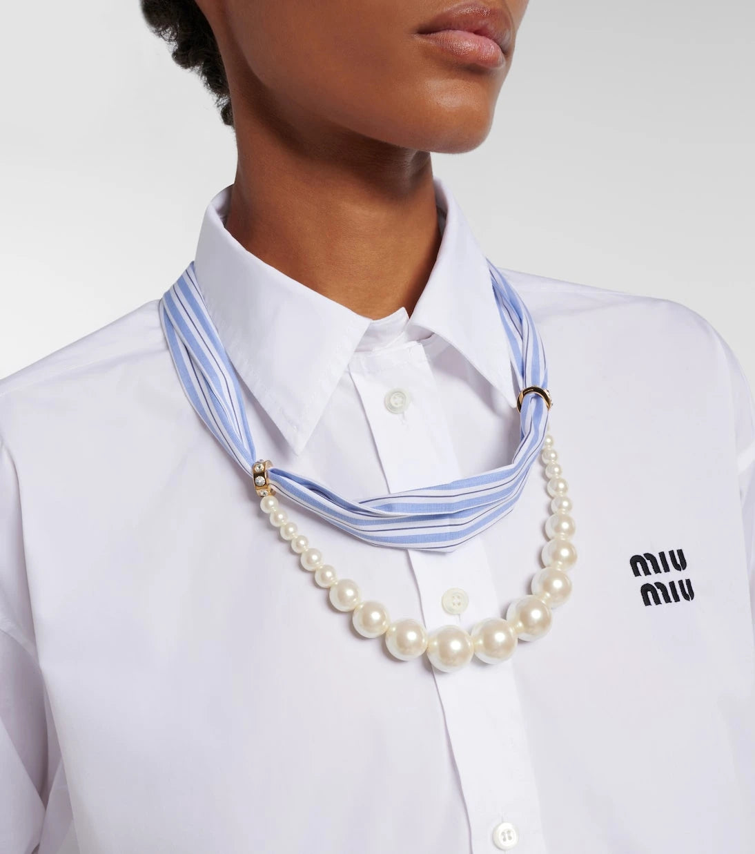 Miu Miu - Faux-pearl scarf necklace