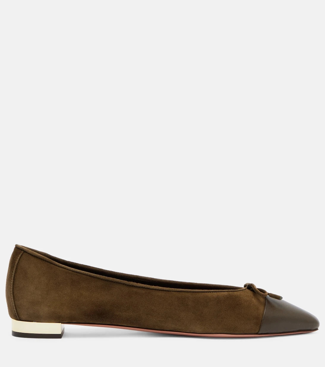 Aquazzura - Gioia suede and leather ballet flats