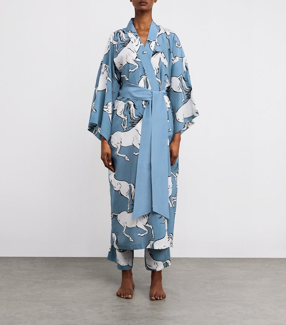 Blue Silk Amaya Cordelia Robe