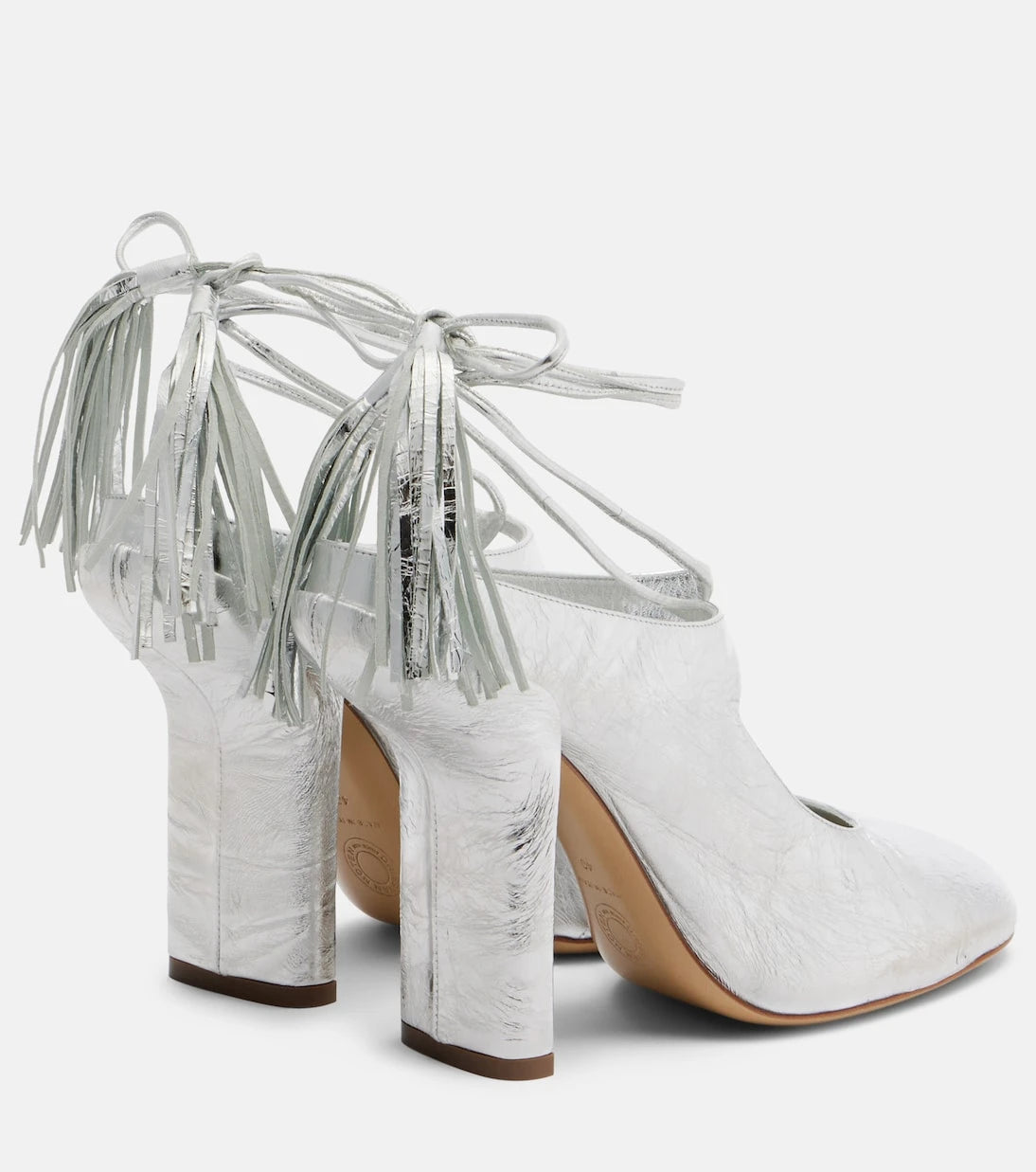 Dries Van Noten - Metallic leather mules