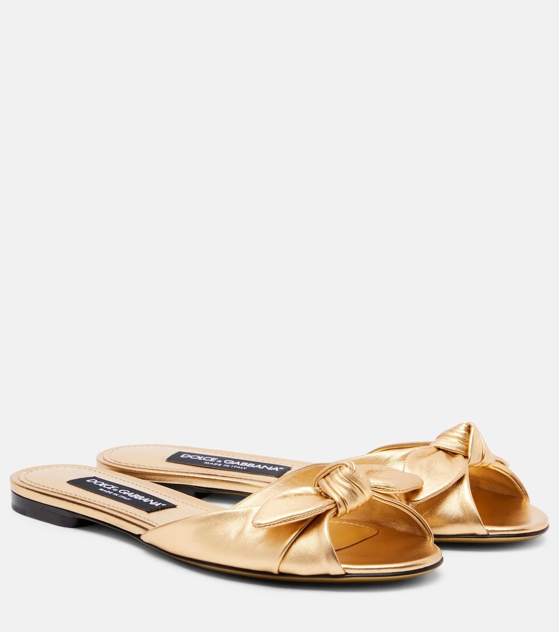 Dolce&Gabbana - Metallic leather slides