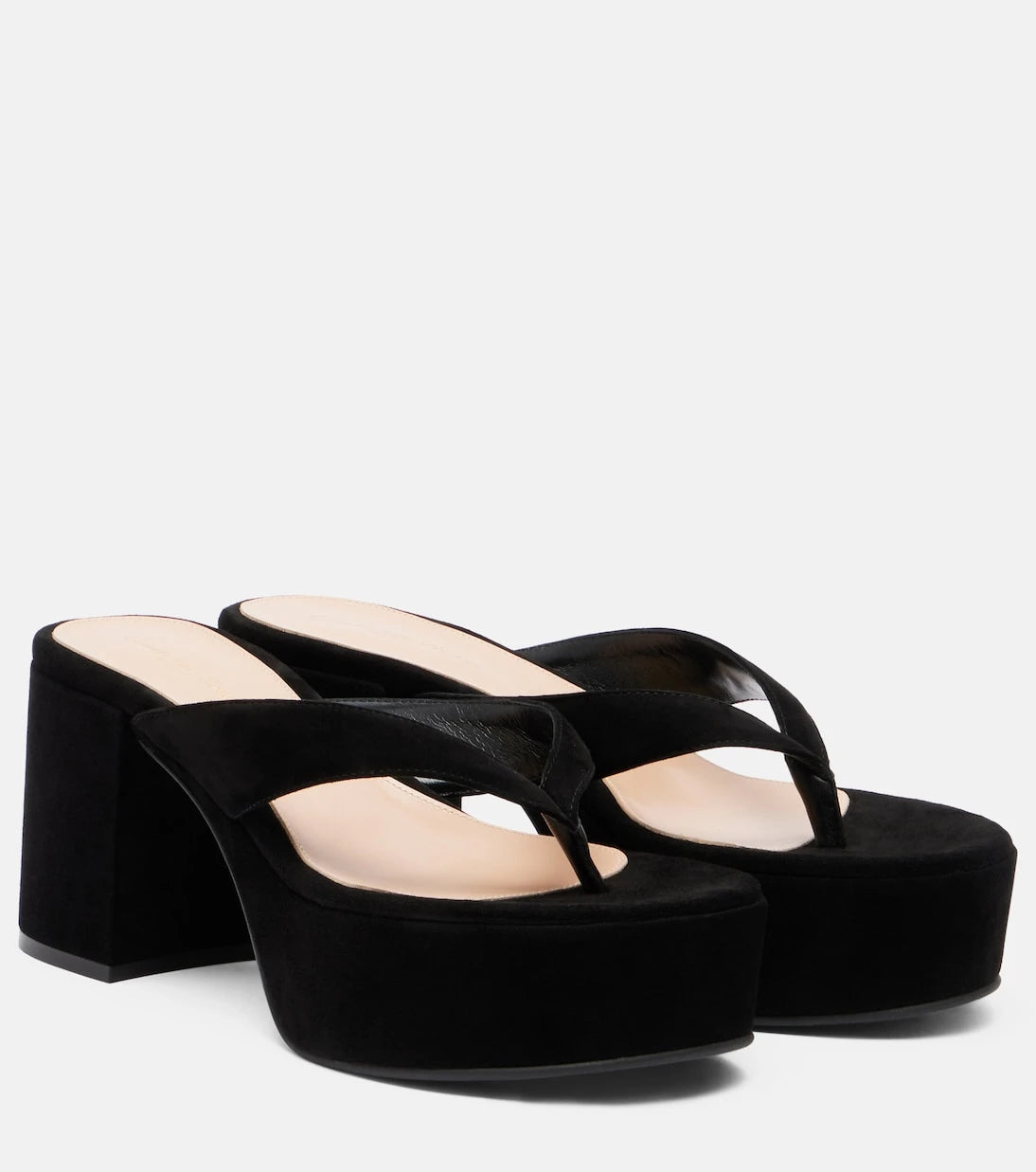 Gianvito Rossi - Suede platform thong sandals