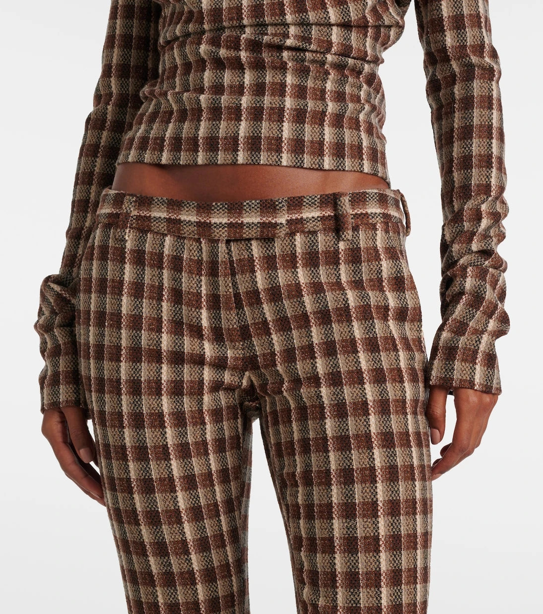 Acne Studios - Checked wool and cotton-blend flared pants