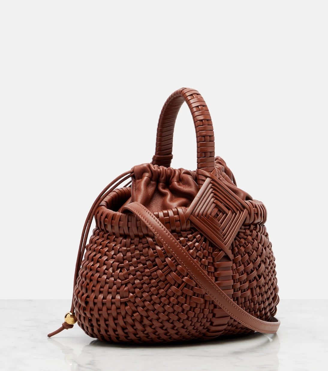 Loewe - Diamond Round Mini leather basket bag