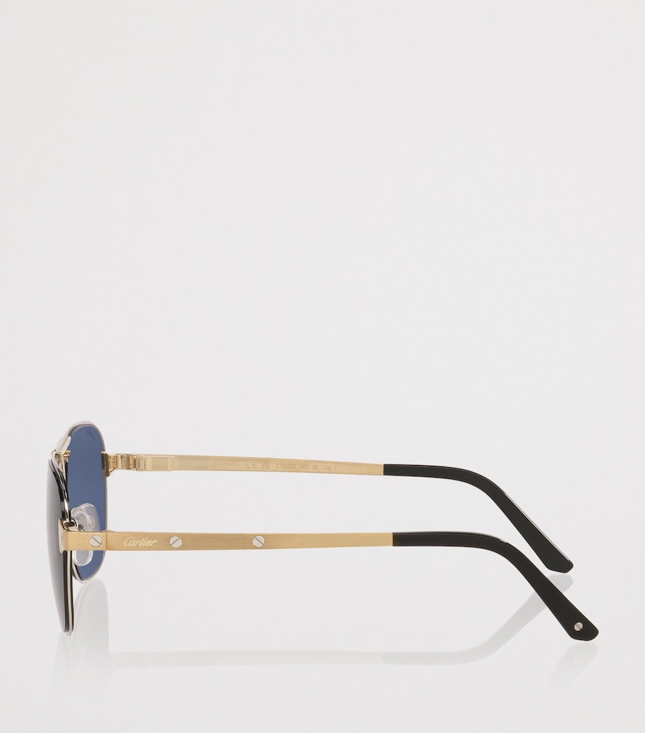 Cartier Rectangular Aviator Sunglasses