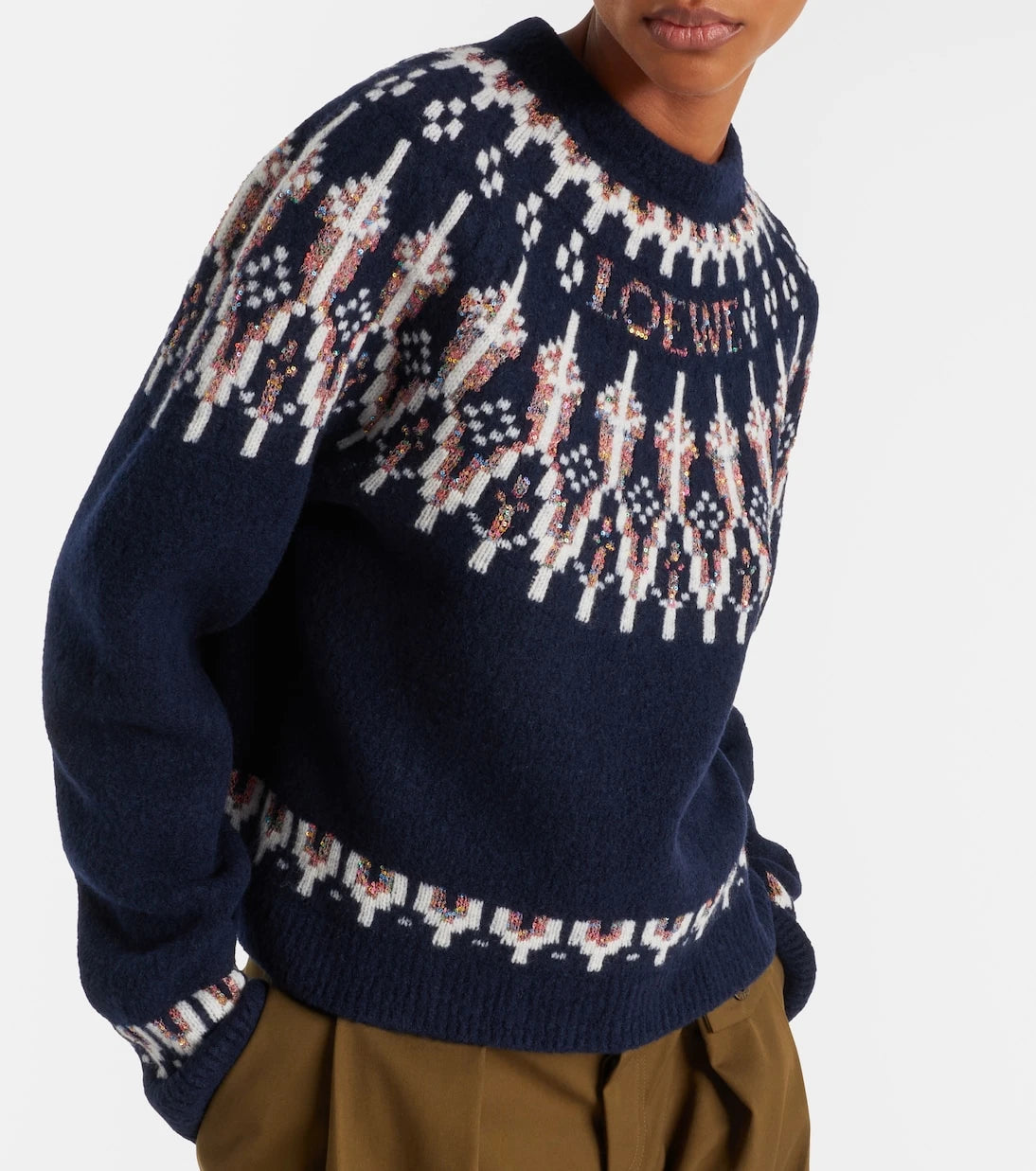 Loewe - Fair Isle sequined wool-blend sweater