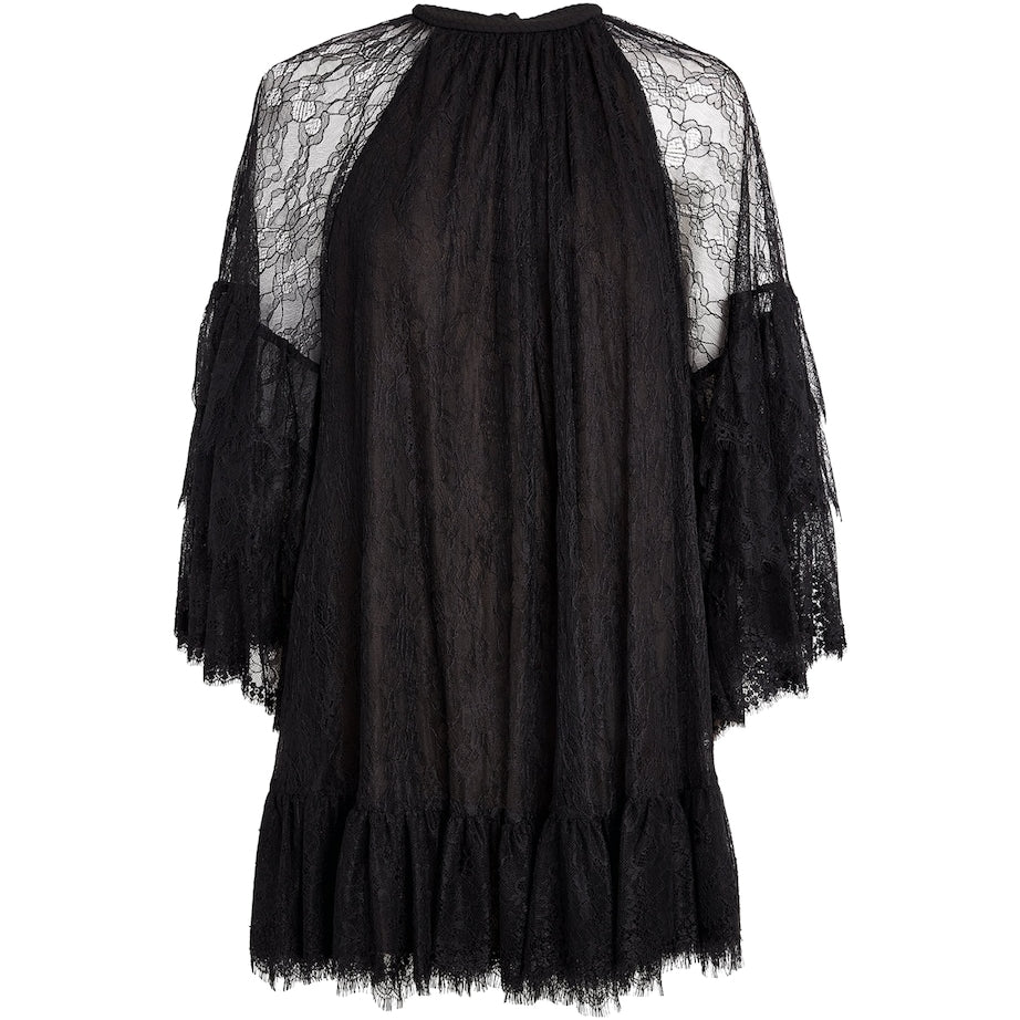 Alice+Olivia Black Lace Delia Mini Dress