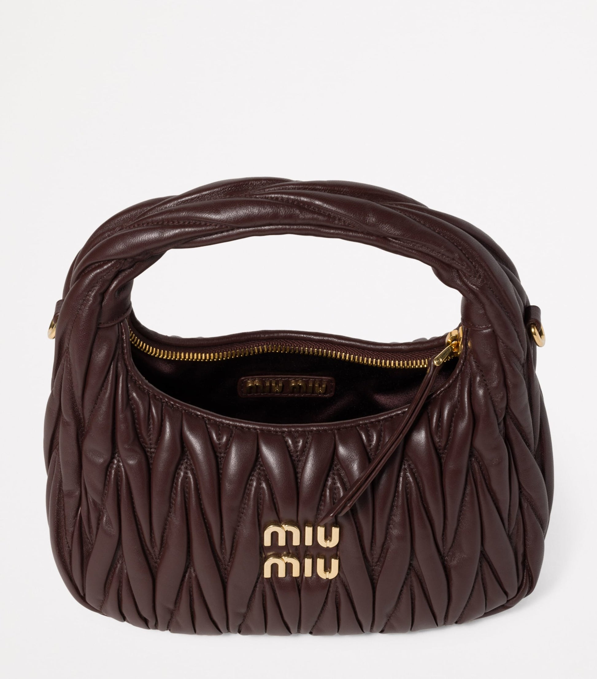 Brown Matelassé Leather Wander Top-Handle Bag