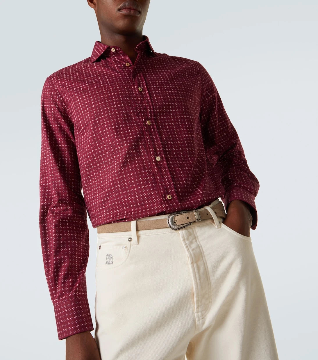 Brunello Cucinelli - Printed cotton shirt