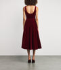 Emilia Wickstead Burgundy Velvet Eagle Midi Dress