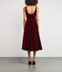 Emilia Wickstead Burgundy Velvet Eagle Midi Dress