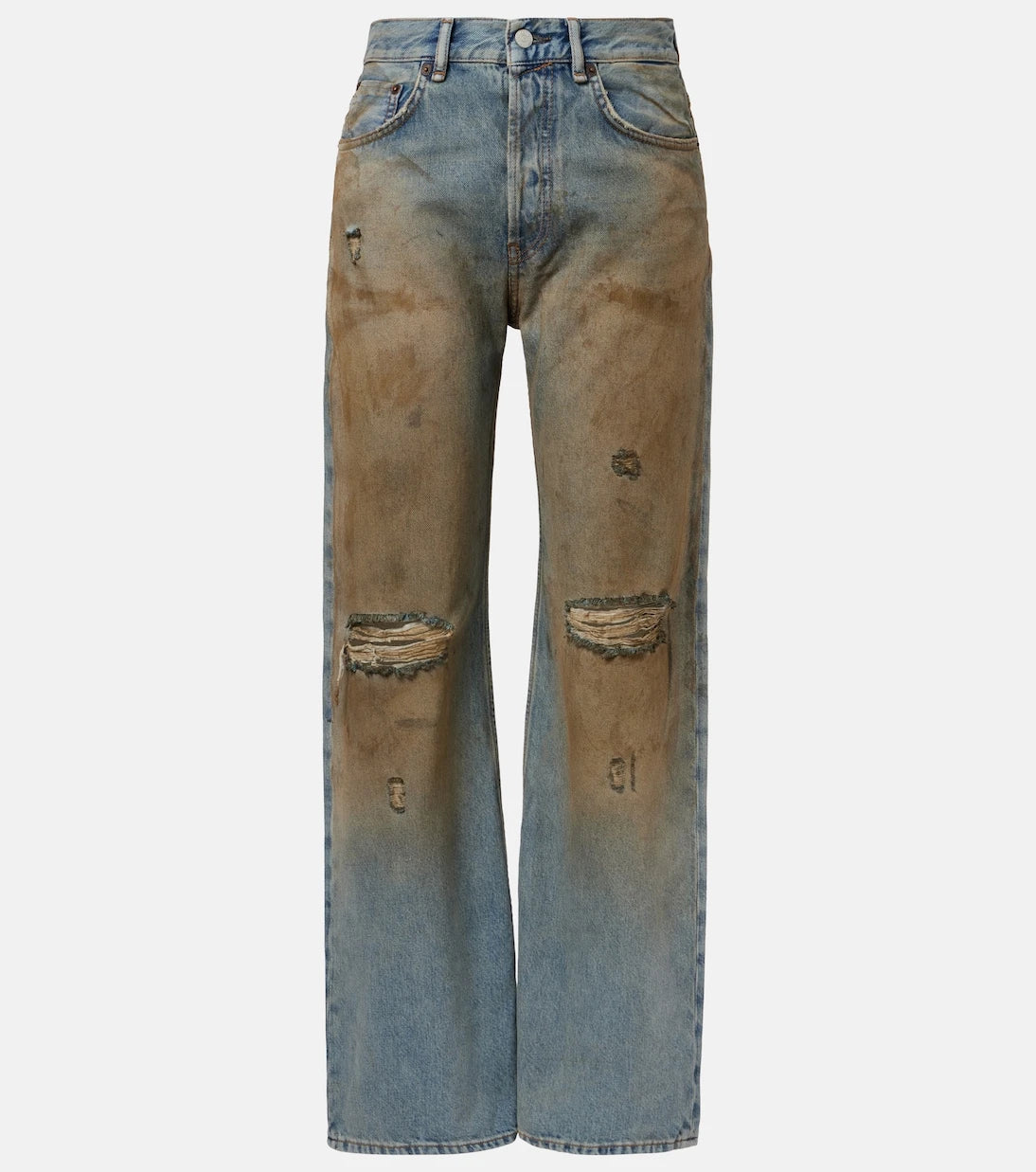 Acne Studios - 2021F distressed mid-rise wide-leg jeans