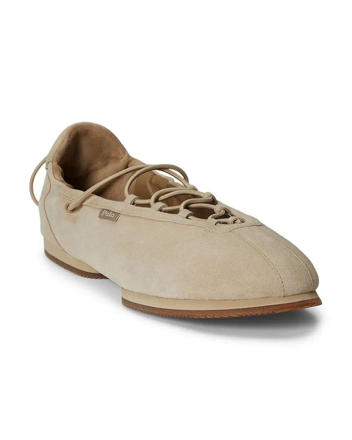 Polo Ralph Lauren Süet Balerin Ayakkabı Ballerina Lace Up