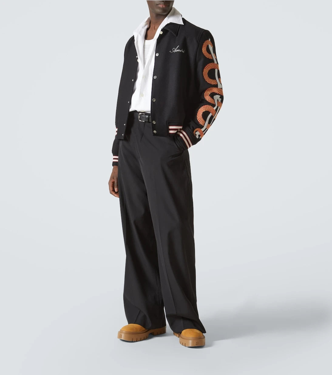 Amiri - Amiri Snake Bones wool-blend varsity jacket