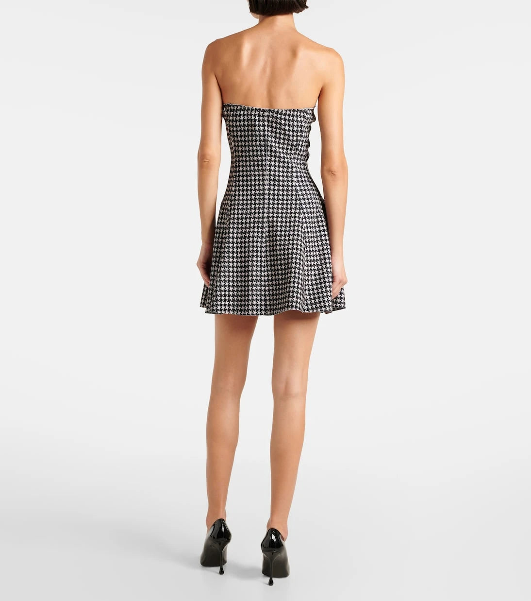 Norma Kamali - Strapless Grace houndstooth minidress
