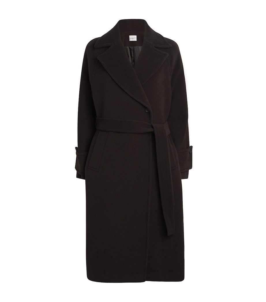 Claudie Pierlot Brown Wool-Blend Belted Coat