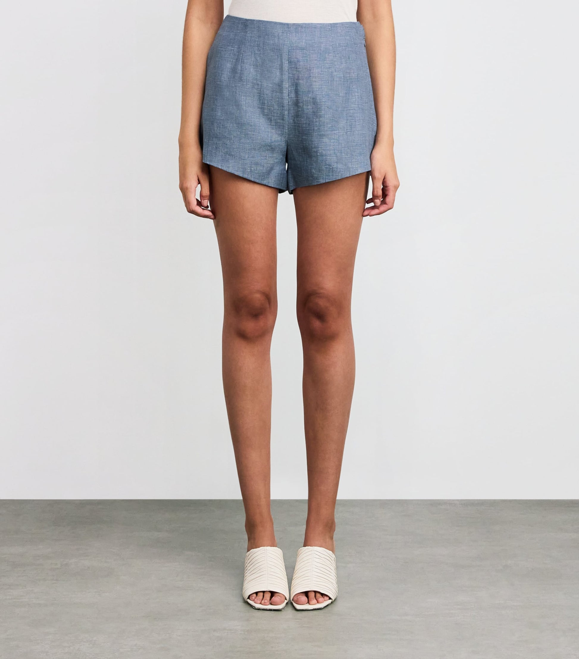 Posse Blue Linen Thea Tailored Shorts