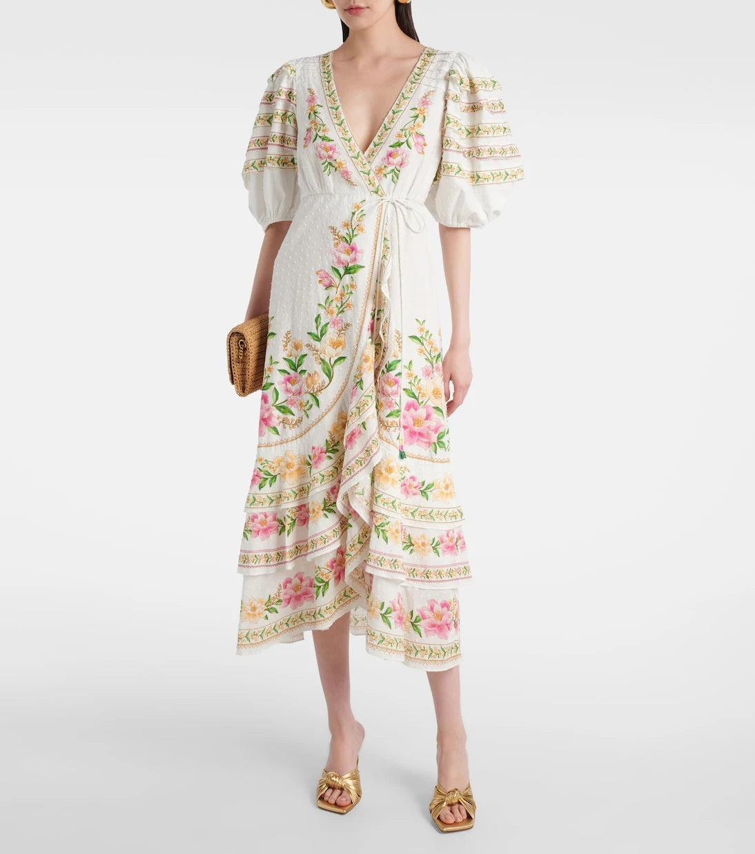 Farm Rio - Floral cotton wrap dress
