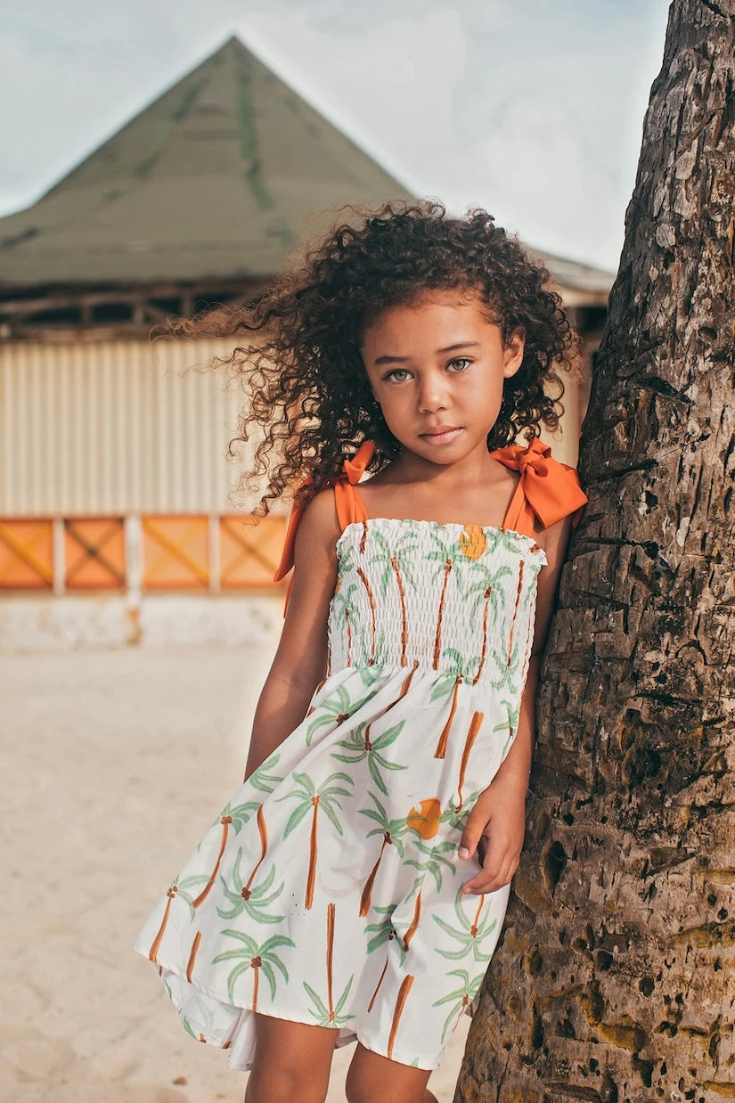 Pepita&Me - Waffle printed shirred dress