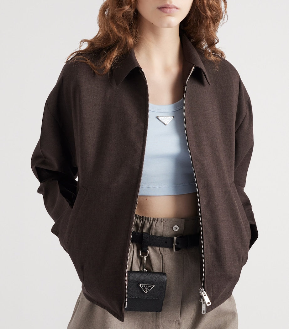 Prada Turquoise Cotton Ribbed Crop Top