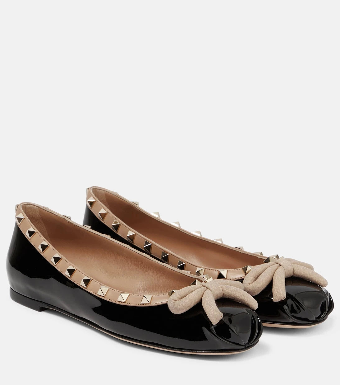 Valentino Garavani - Rockstud patent leather ballet flats