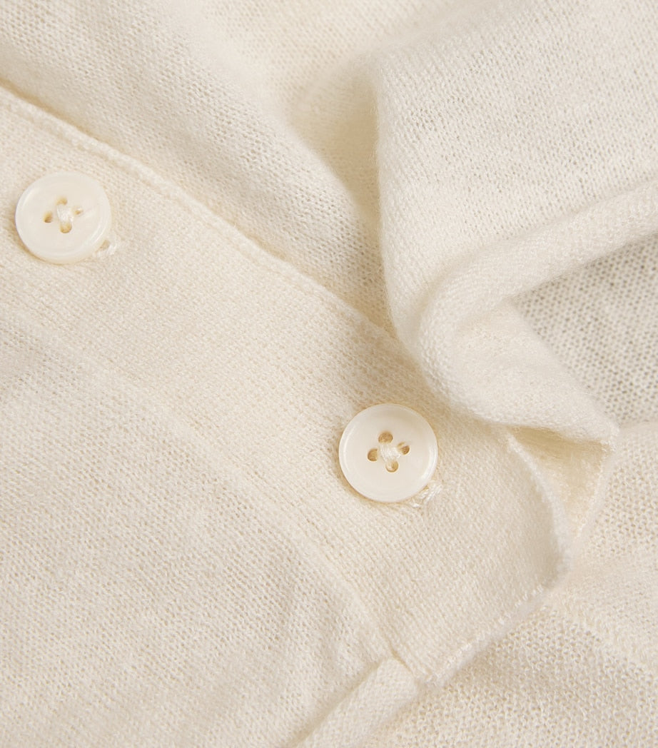 Beige Cashmere Sheer Cardigan