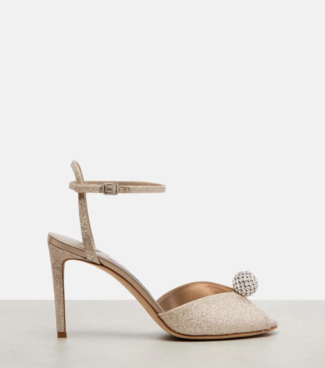 Jimmy Choo - Sacora 85 glitter peep-toe sandals