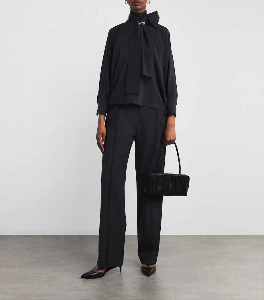 Max Mara Black Silk Leonida Blouse